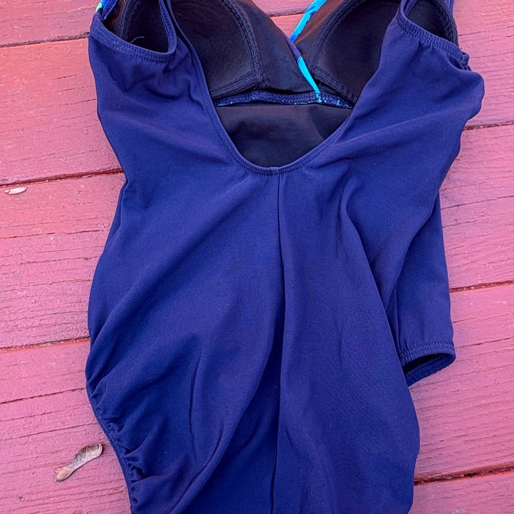 Longitude Women’s Blue Size 10 One Piece Bathing Suit - Picture 4 of 10